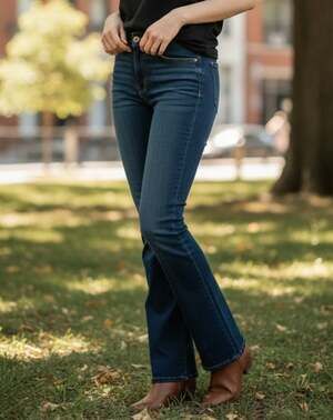 Jordache Women's Bootcut Jeans Size 16 Blue Denim with Embellished Back Pockets